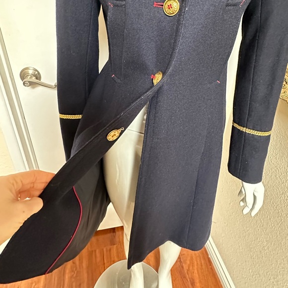Sam Edelman military coat wool coat elegant gold royal buttons uniform stripes - Picture 12 of 13